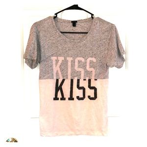 J Crew colorblock t shirt grey pink
